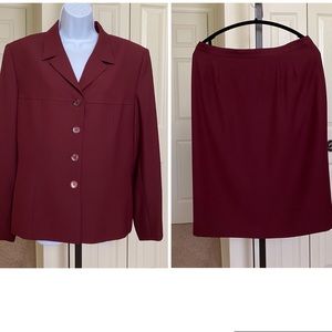 Le Suit • Burgundy Skirt Suit